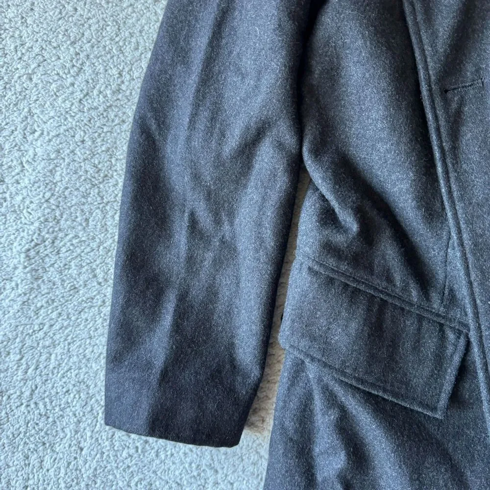 Buffalo David Bitton Jacket Mens Medium Gray Wool Blend Overcoat‎ Insulated